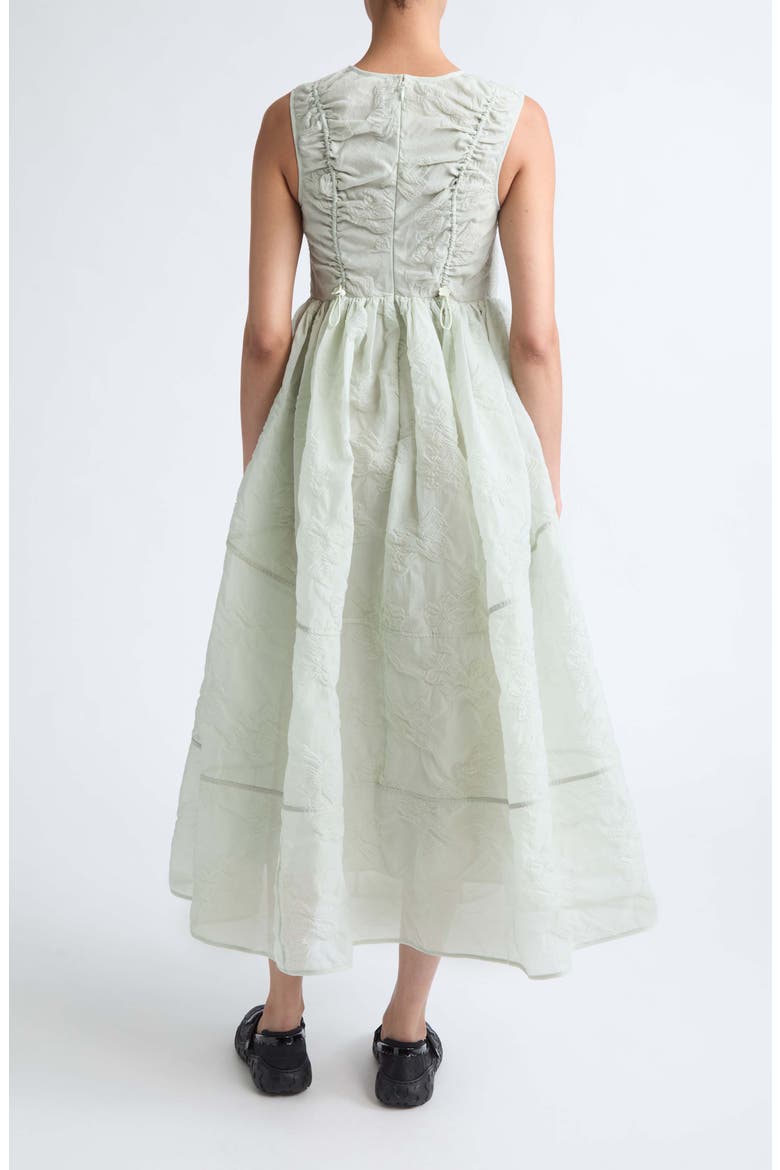 Duana Bow Jacquard Maxi Dress, Alternate, color, PALE GREEN