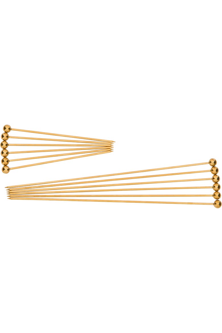 Gold Cocktail Picks, 12-Piece Combo Set, Main, color, Gold