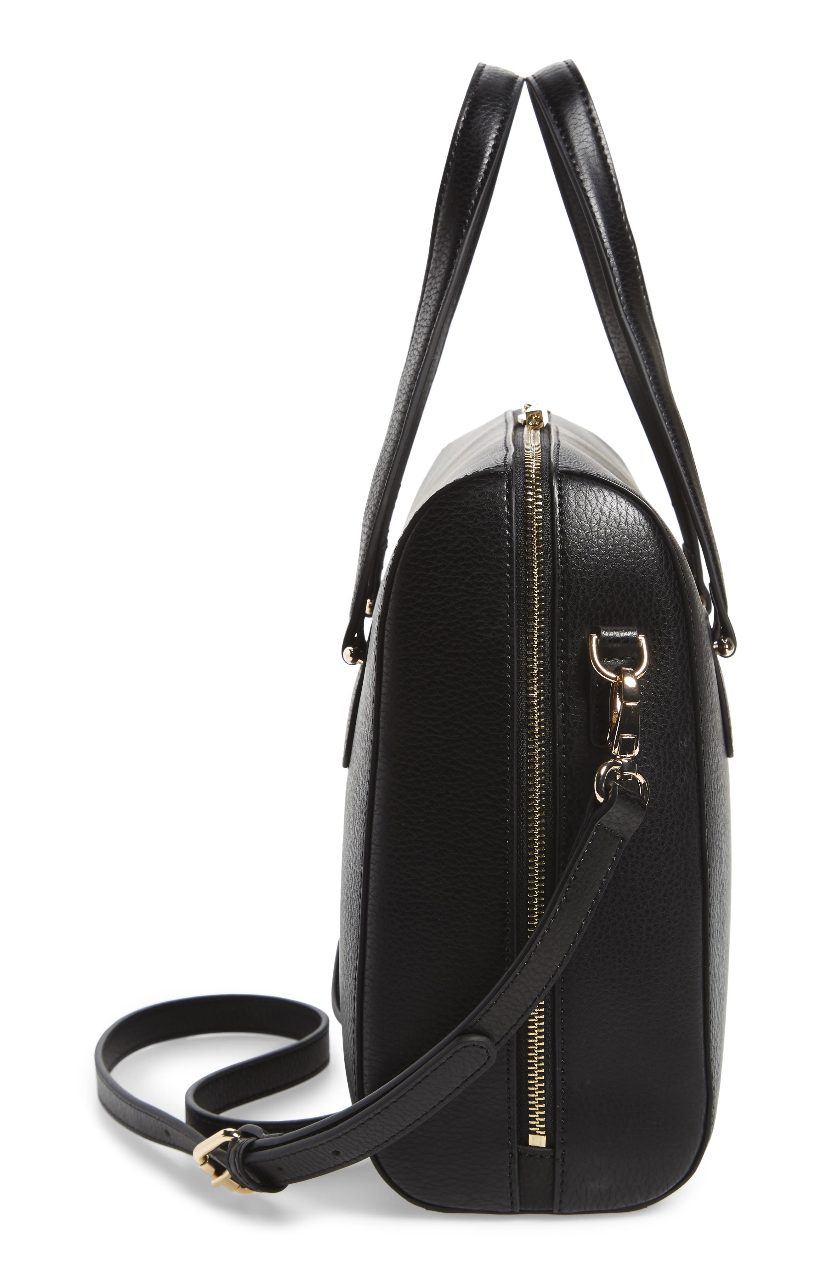 CELINE DION Triad Leather Satchel, Alternate, color, 