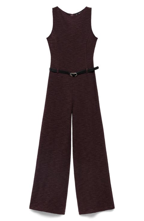 Belted Sleeveless Marl Jumpsuit