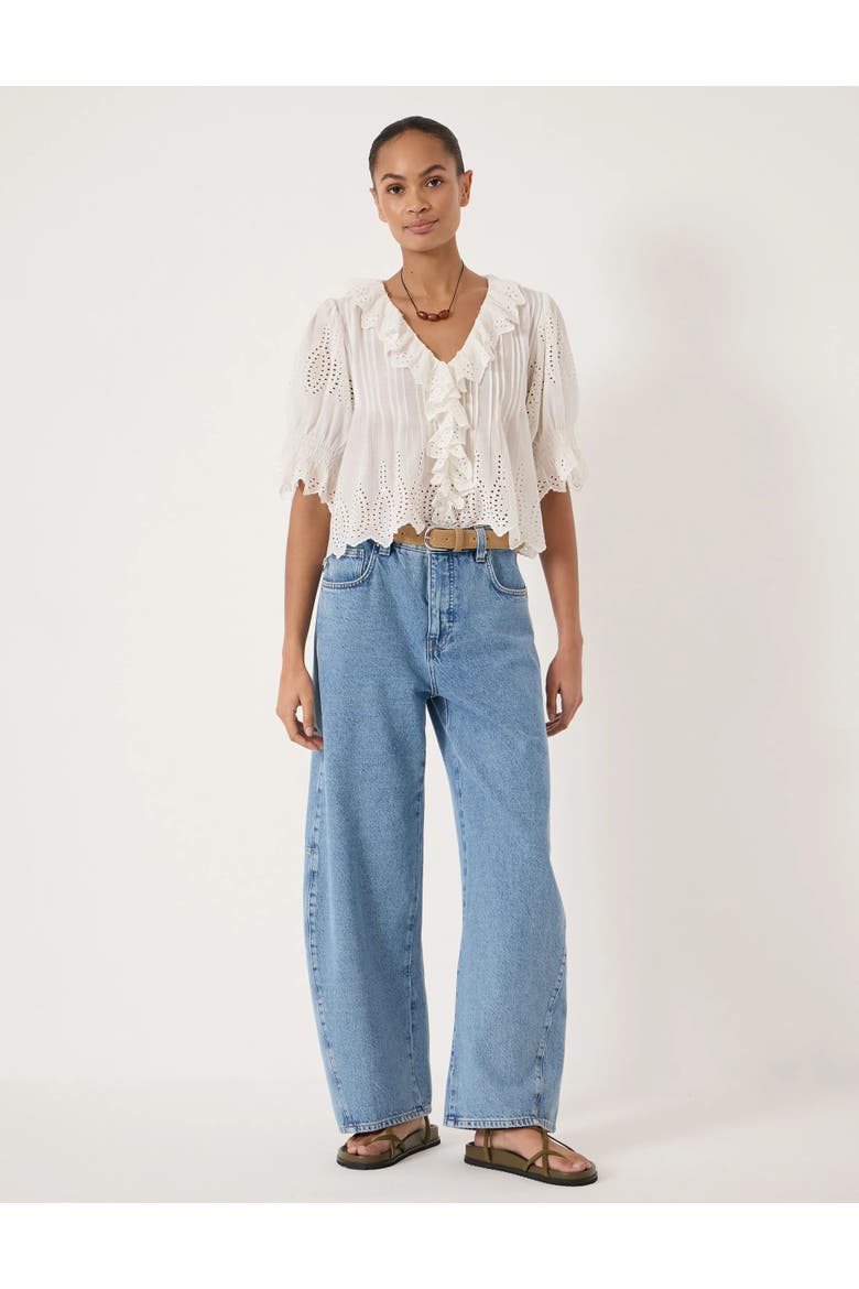 Koa Cotton Broderie Blouse, Alternate, color, White