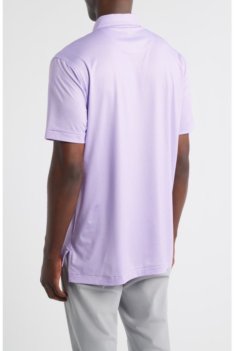 Gingham Check Performance Jersey Polo, Alternate, color, PURPLE IRIS