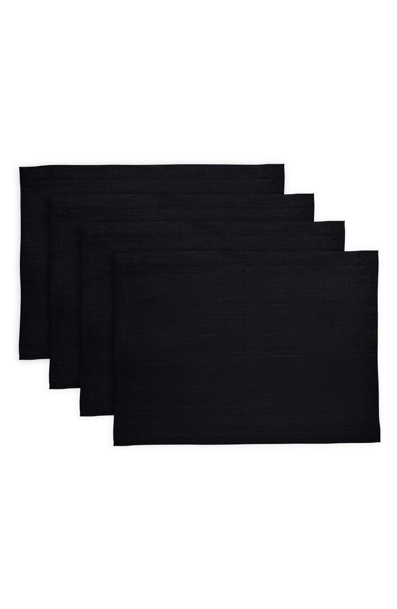Solino Home Linen Placemats - Diana, 14" x 19" Inch, Main, color, Black