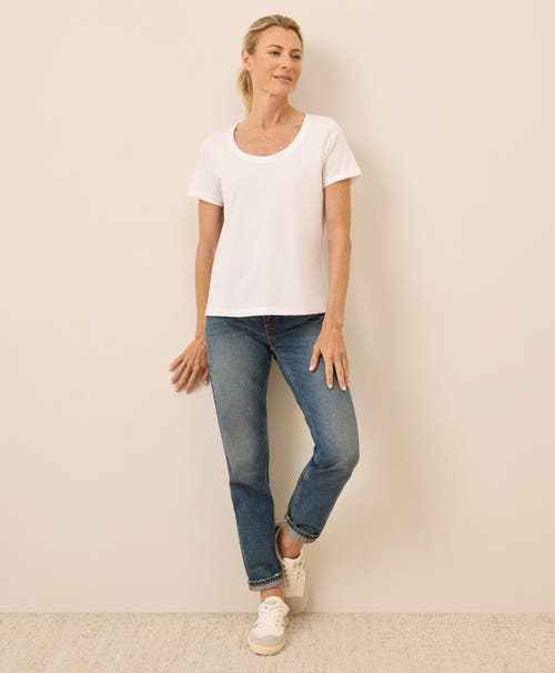 Pact Organic Cotton Softspun Scoop Neck Tee In White