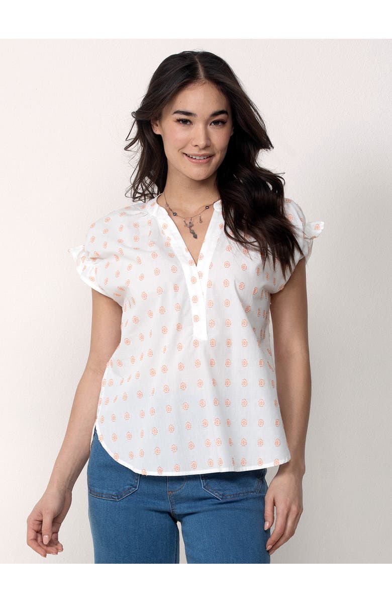 Single Stitch Cotton Peasant Blouse, Main, color, White Coral