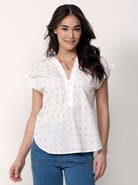 Single Stitch Cotton Peasant Blouse