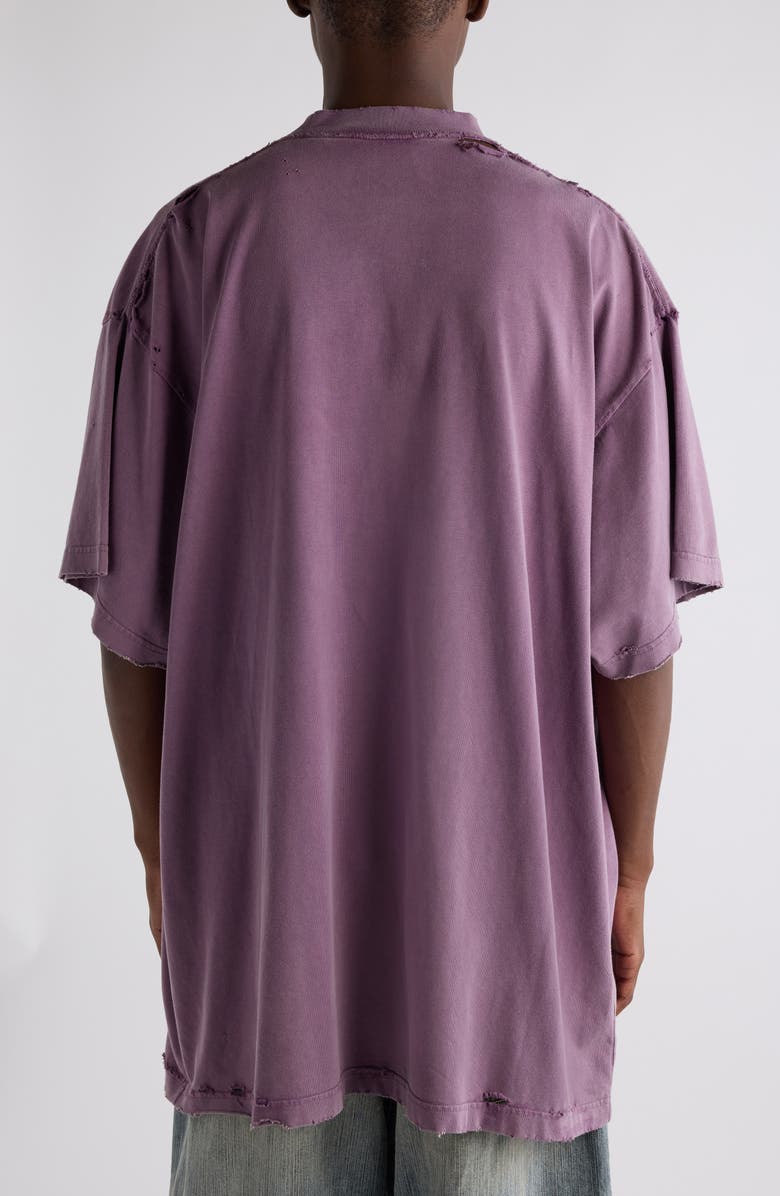 Balenciaga Distressed Oversize Liquefied 3B Logo Graphic T-Shirt, Alternate, color, 