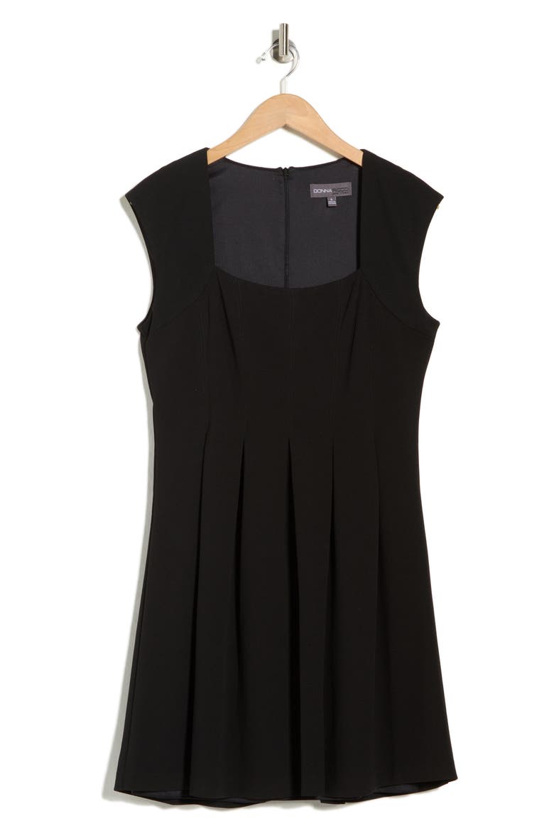 Square Neck Flare Minidress, Alternate, color, BLACK
