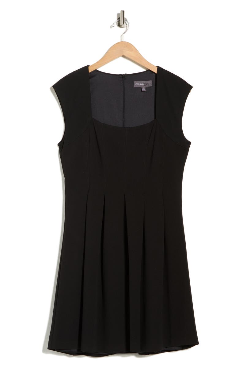 Julia Jordan Square Neck Flare Minidress, Alternate, color, Black