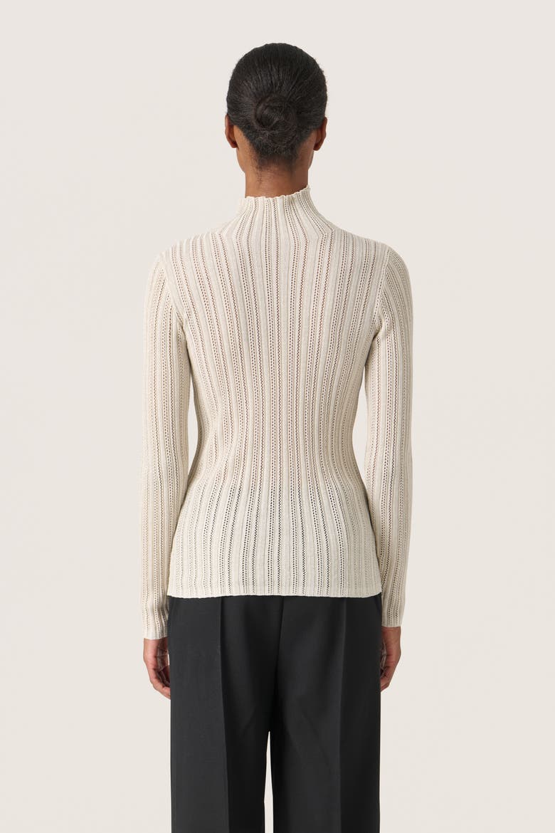 SLLaisa Metallic Turtleneck Pullover, Alternate, color, Silver