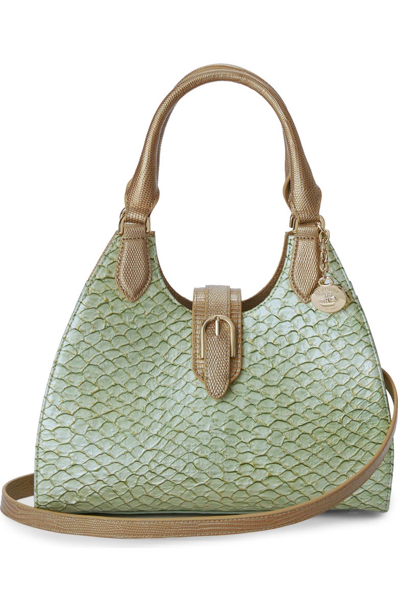 Brahmin Adrian Embossed Leather Shoulder Bag, Main, color, Mint Novella