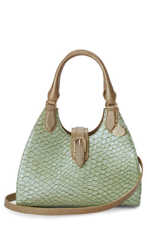 Adrian Embossed Leather Shoulder Bag