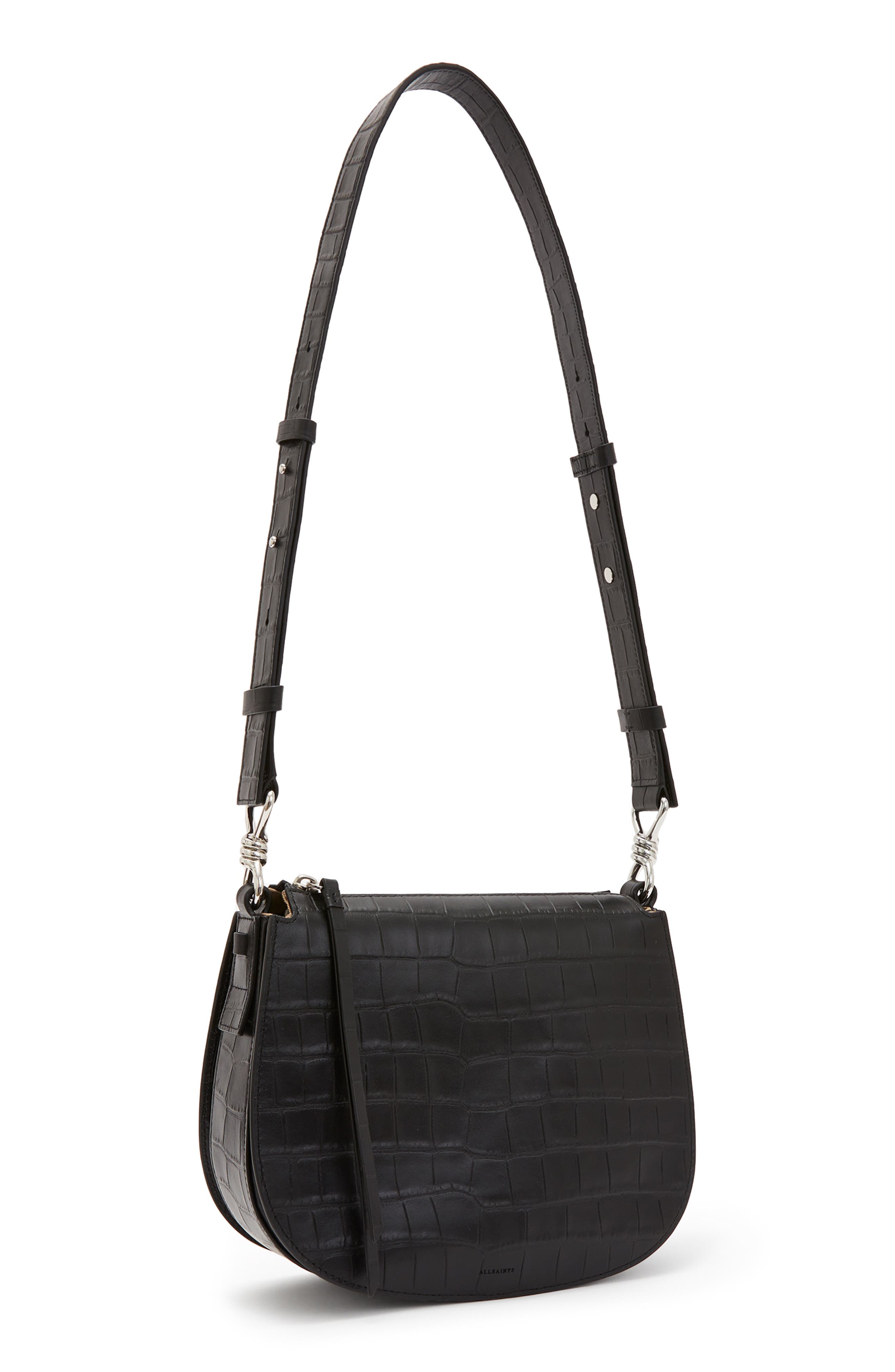 AllSaints Captain Leather Crossbody Bag, Alternate, color, 