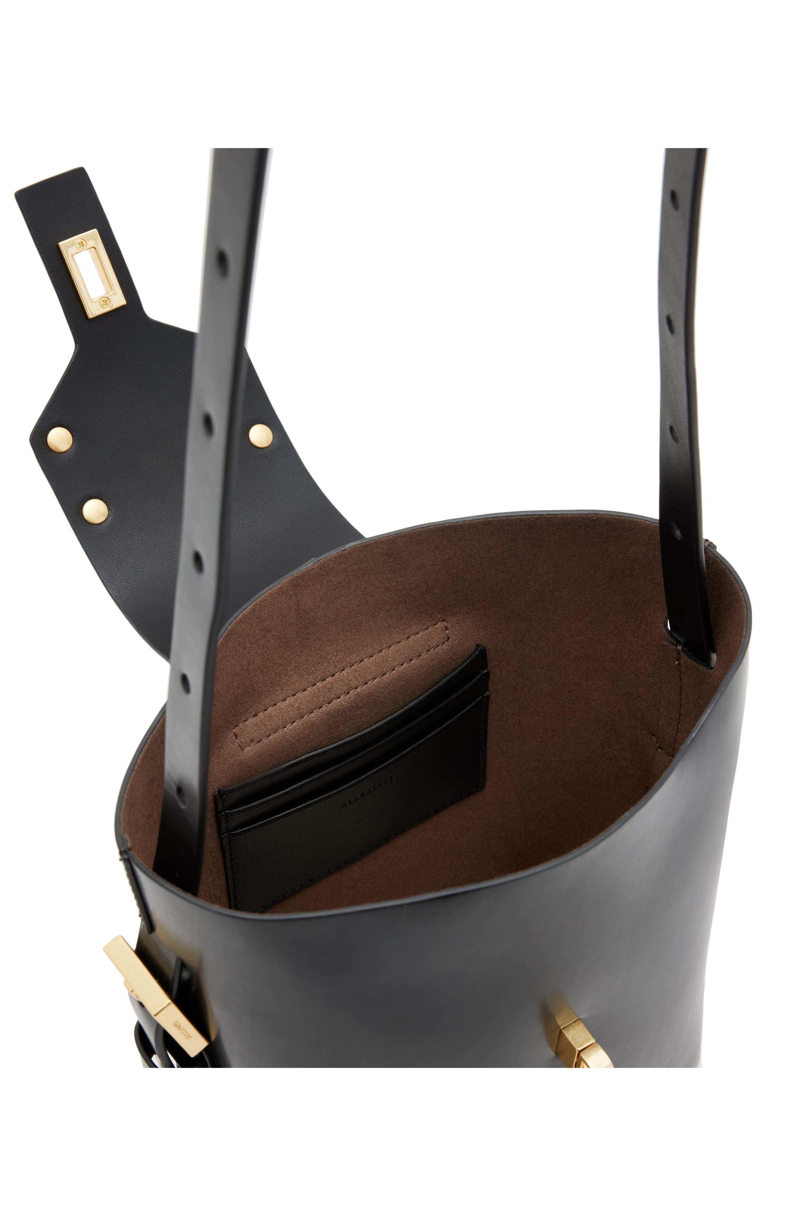 AllSaints Miro Crossbody Bucket Bag, Alternate, color, 