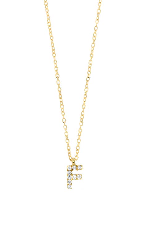 Icon Pavé Diamond Initial Pendant Necklace