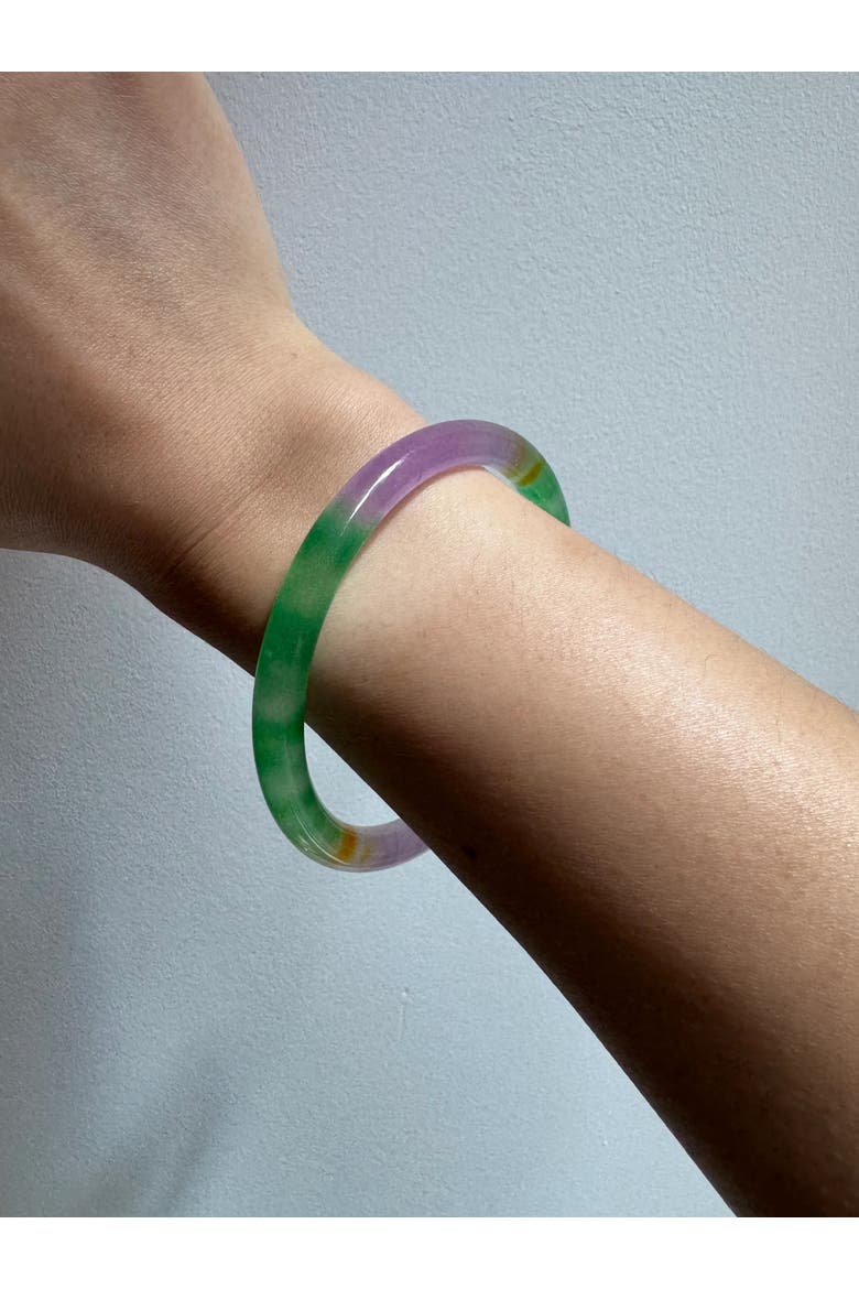 Lavender Field Multicolor Jade Stone Bangle, Alternate, color, Multicolor