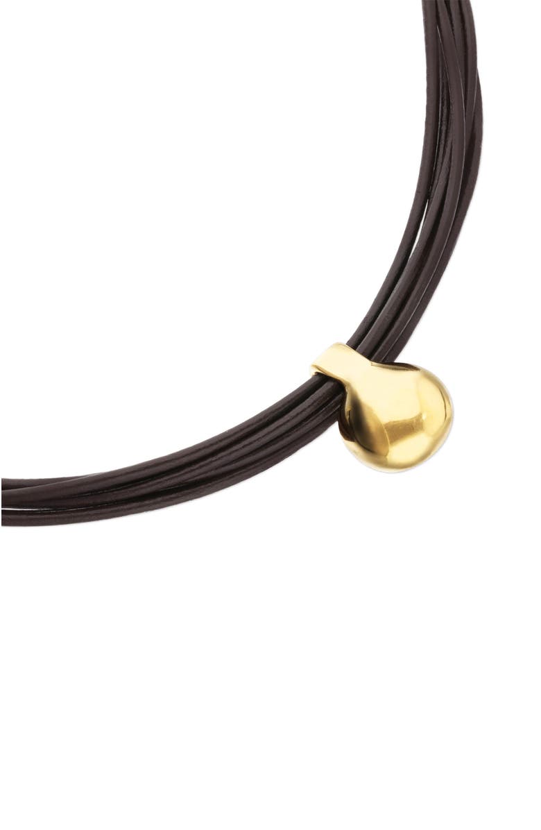 UNODE50 Leather necklace with large 18k gold-plated dial, Alternate, color, Gold