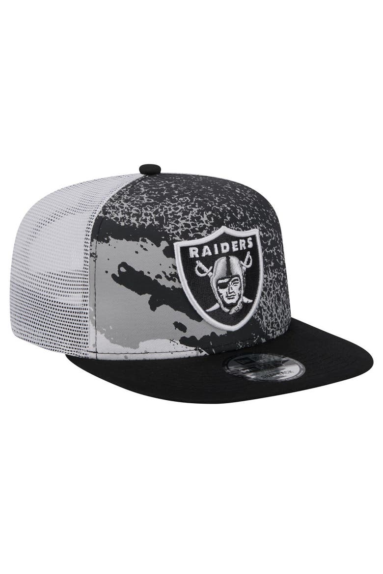 Men's New Era  Black Las Vegas Raiders Court Sport 9FIFTY Snapback Hat, Alternate, color, Black