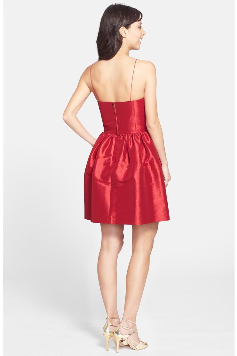 by Cynthia Steffe Taffeta Fit & Flare Dress, Alternate, color, CRANBERRY