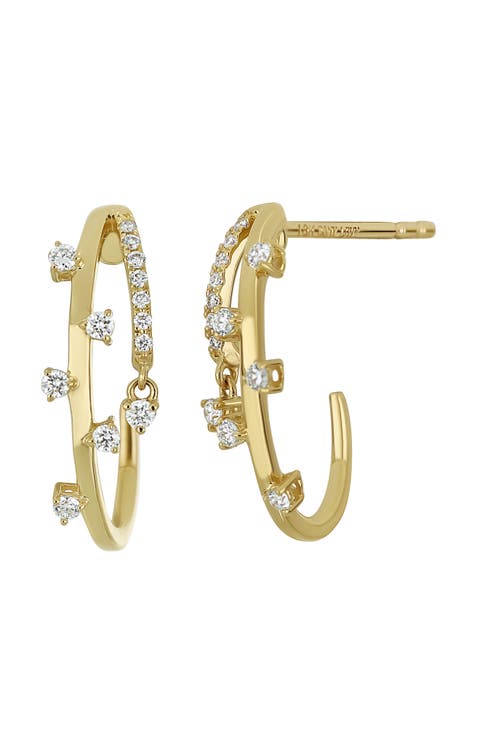 Solstice Diamond Double Hoop Earrings
