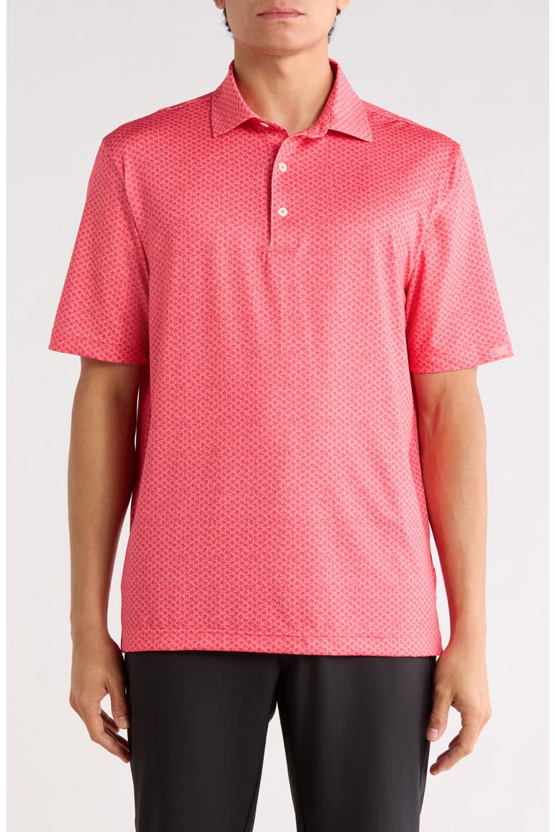 Coral Cove Print Knit Polo, Main, color, CALYPSO CORAL