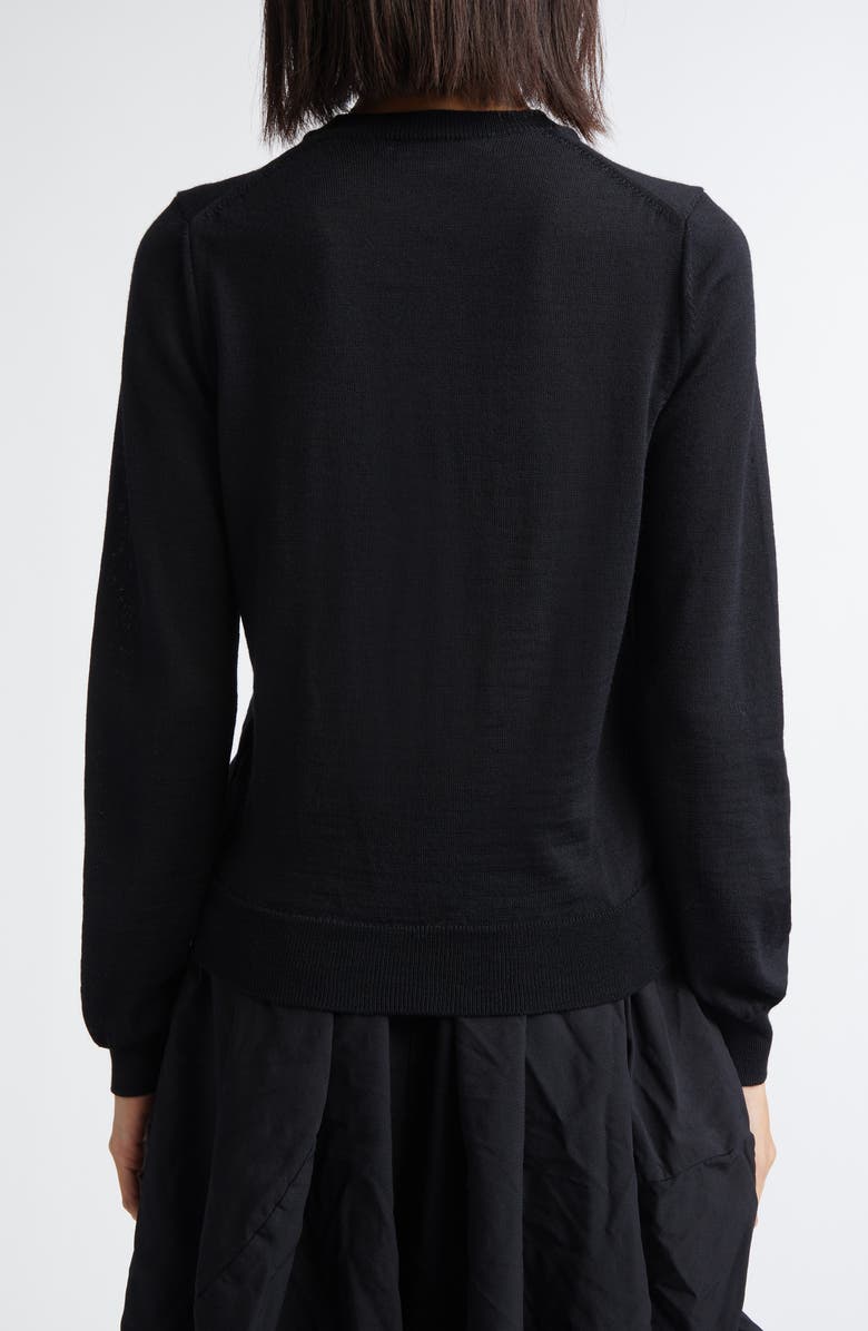 Comme des Garçons Comme des Garçons Wool Jersey Cardigan, Alternate, color, Black