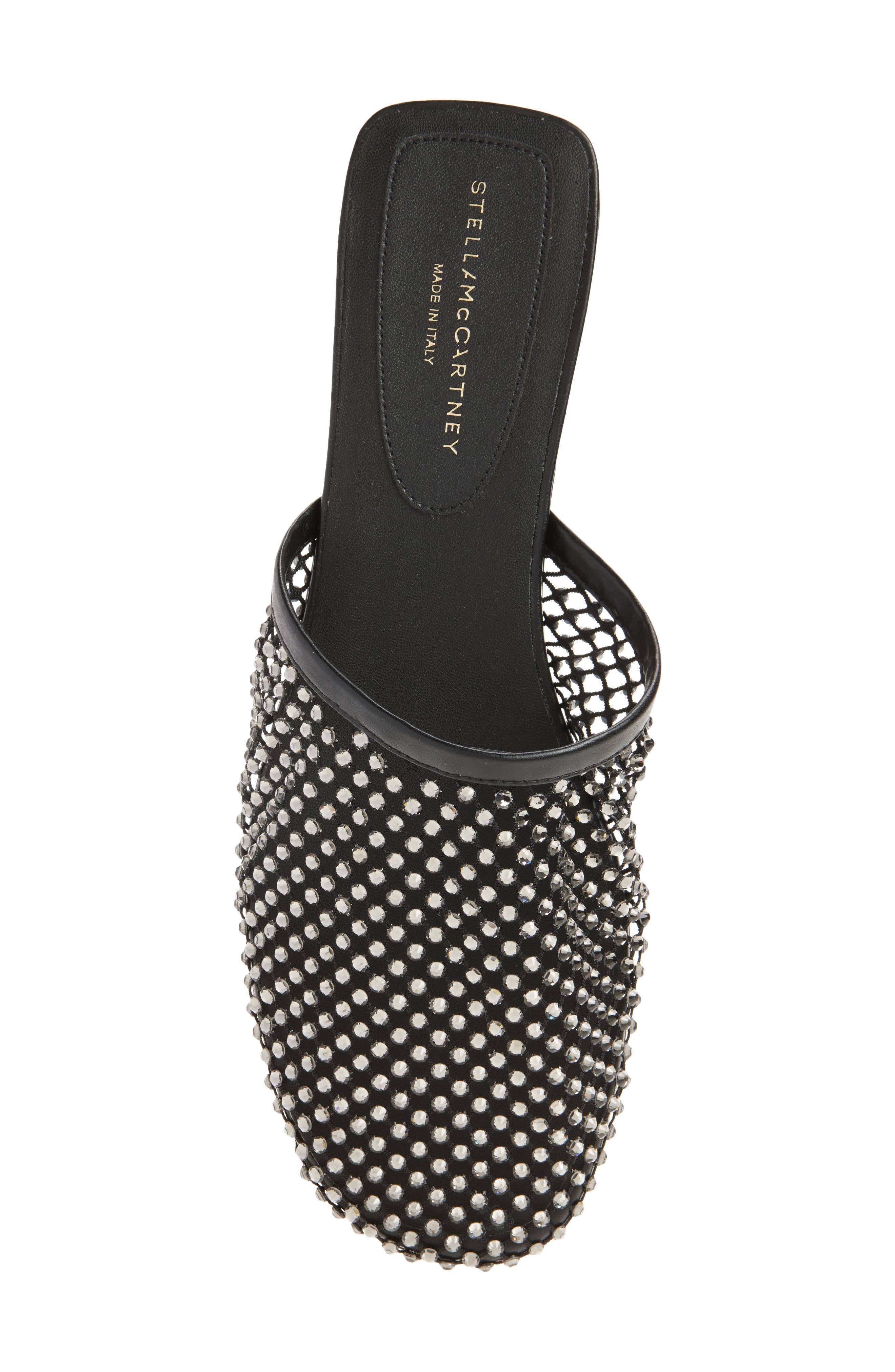 Stella McCartney Crystal Mesh Mule, Alternate, color, Black Crystal