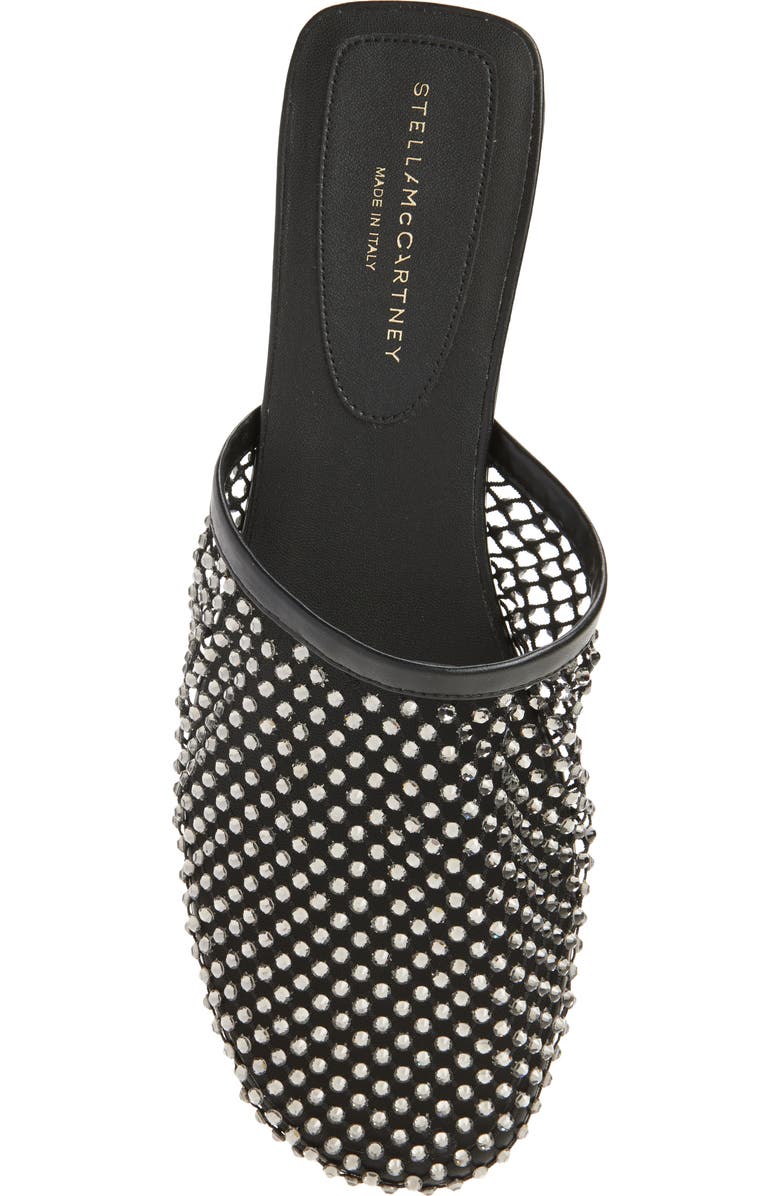 Stella McCartney Crystal Mesh Mule, Alternate, color, Black Crystal