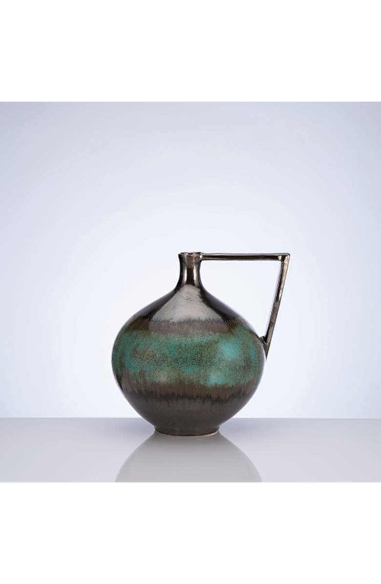 DinaDecor Turquoise Brushes Decorative Vessel, Main, color, Turquoise