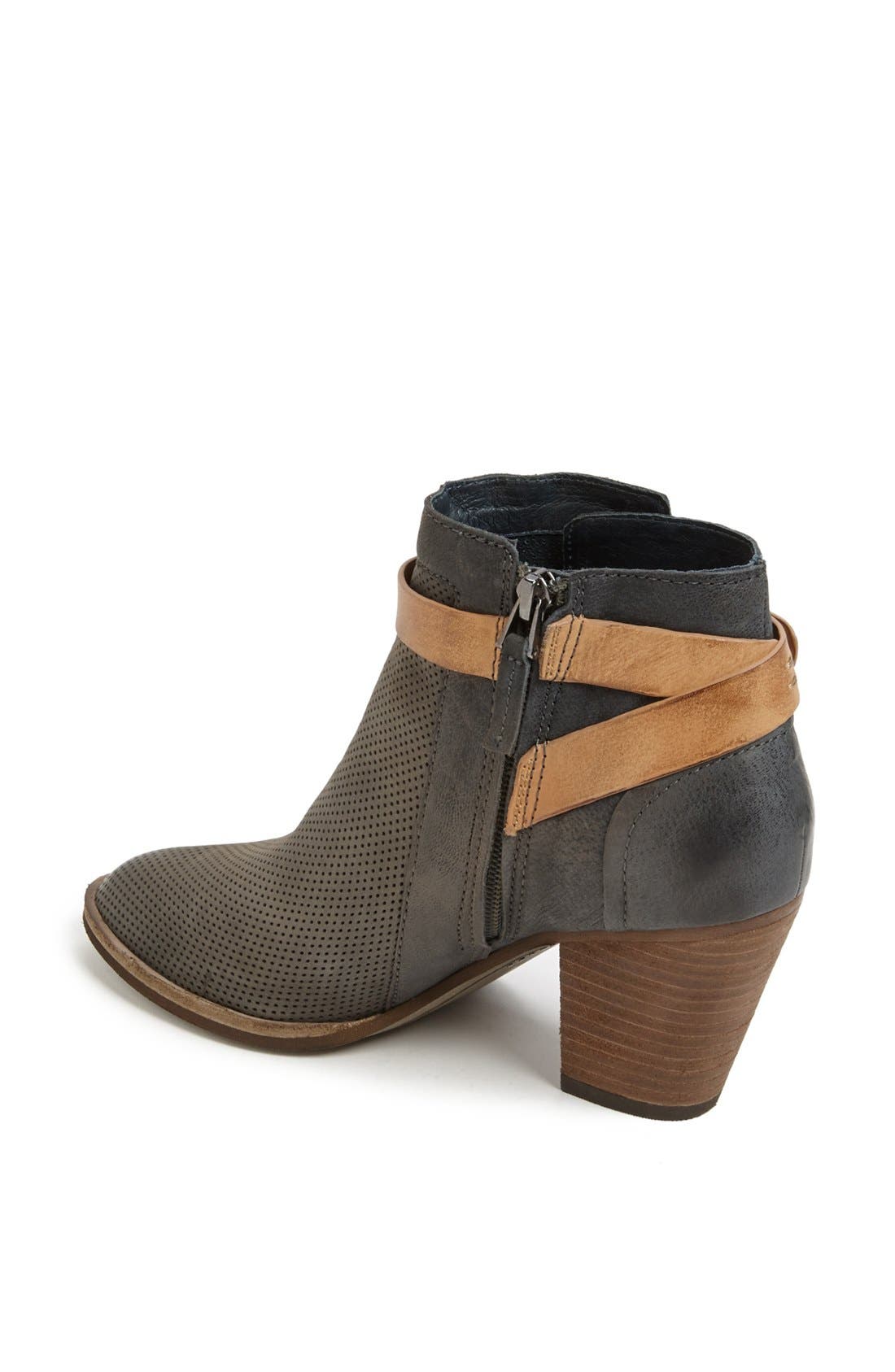 'Yuri' Leather Bootie, Alternate, color, BLACK NUBUCK