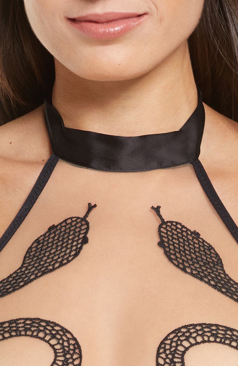 Thistle & Spire Medusa Halter Thong Bodysuit, Alternate, color, 