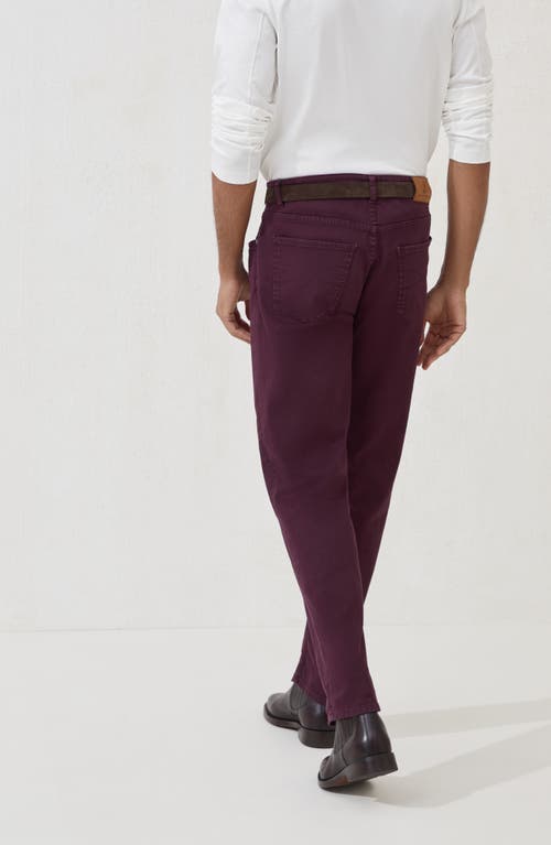 Brunello Cucinelli Cotton Trousers With Front And Back Pockets In Purple