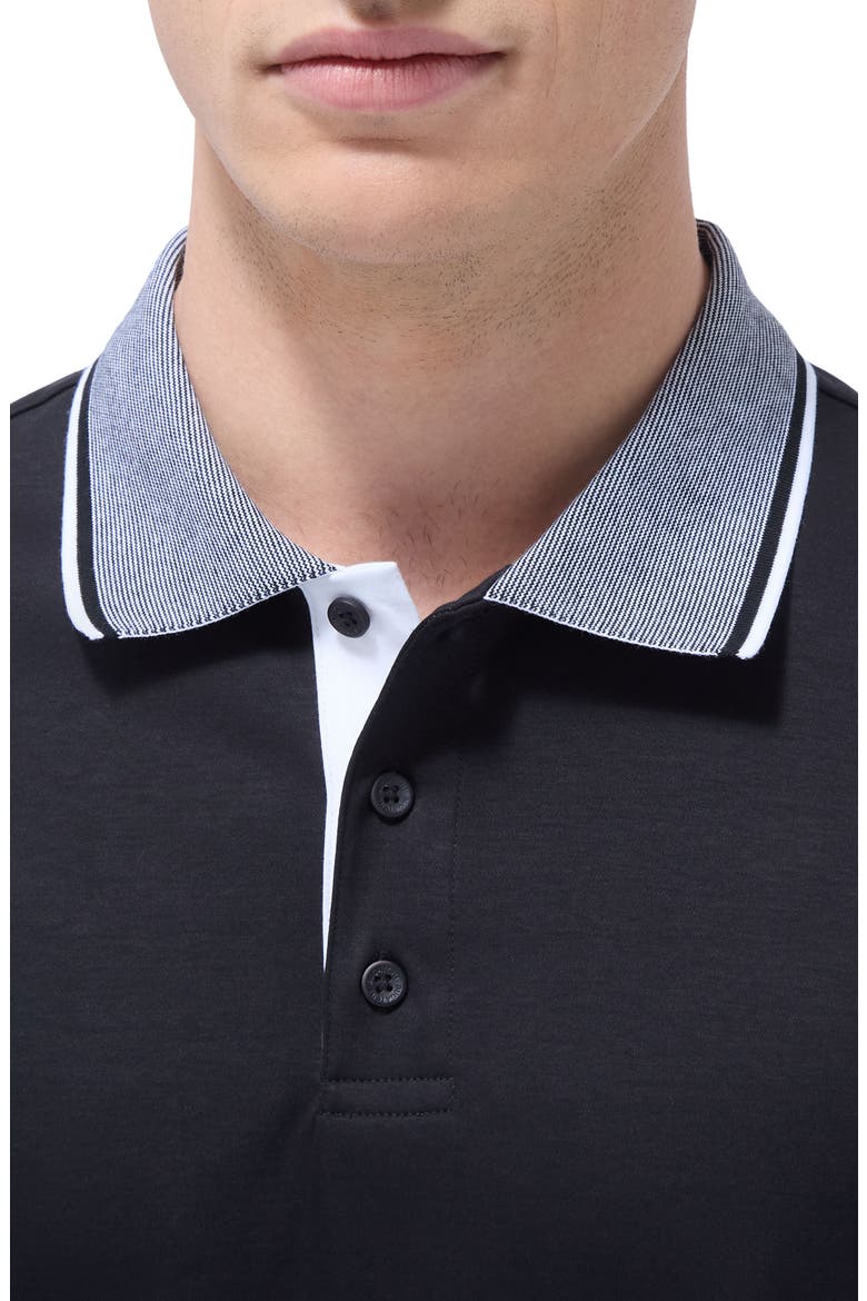 Tipped Pima Cotton Piqué Polo, Alternate, color, BLACK