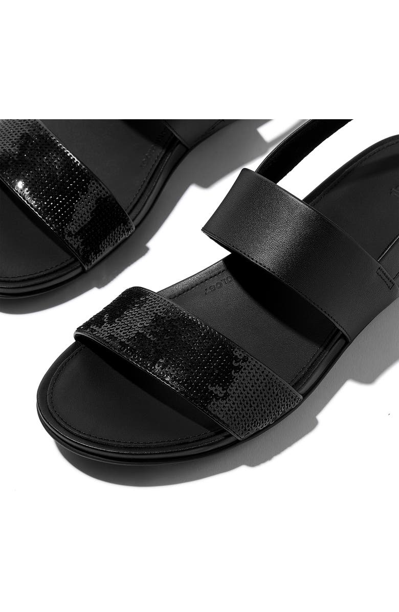 FitFlop Gracie Sequins Slingback Sandal, Alternate, color, Black