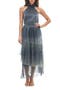 Metallic Tiered Crinkle Maxi Dress