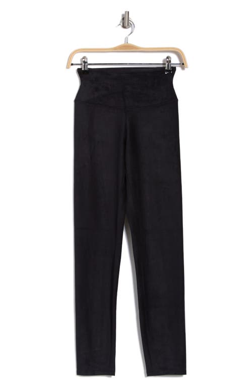 Yummie Faux Suede Shaping Leggings In Black