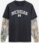 Uscape Apparel Men's Uscape Apparel Black/Camo Michigan Wolverines Back Bay Twofer Heavyweight Long Sleeve T-Shirt