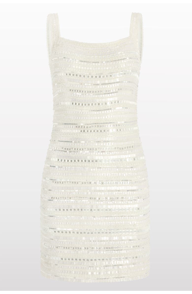 Jenny Packham Gigi Beaded Mini Dress, Main, color, Ivory