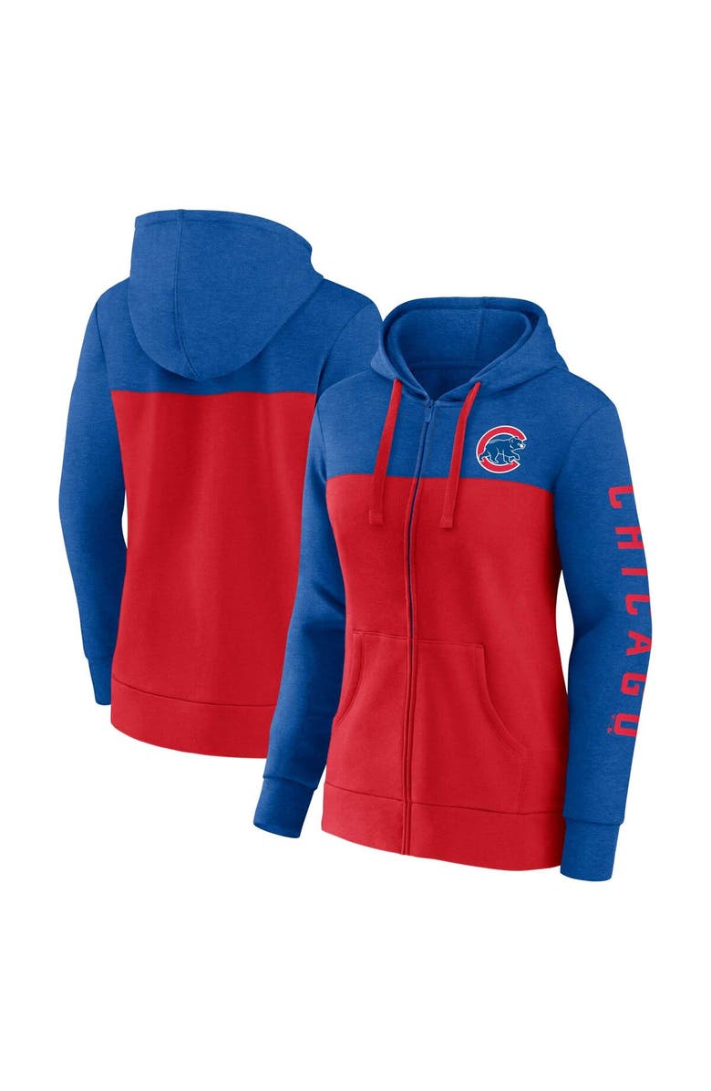 FANATICS Women's Fanatics Branded Royal/Red Chicago Cubs City Ties Hoodie Full-Zip Sweatshirt, Alternate, color, Royal