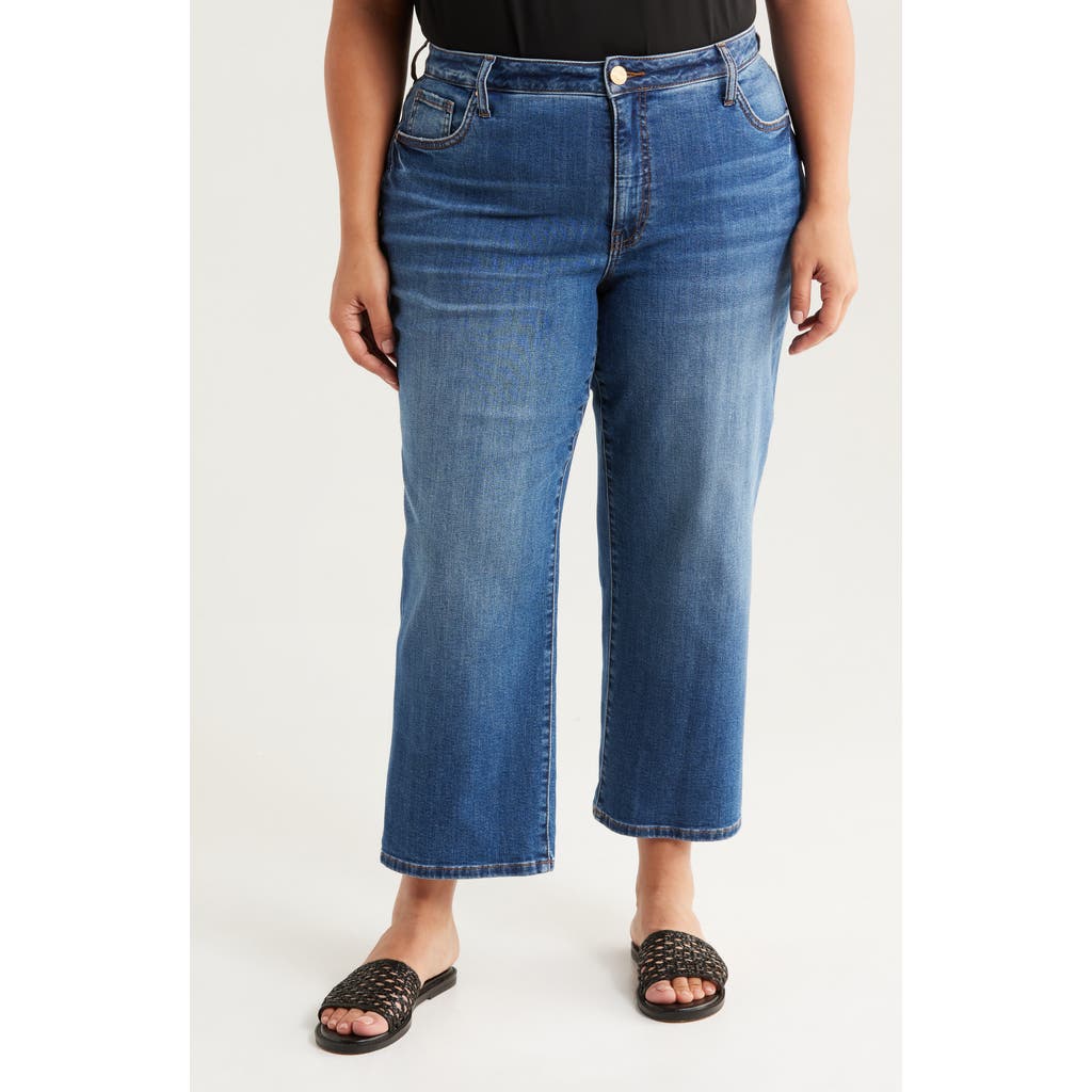 Kut From The Kloth High Waist Crop Wide Leg Jeans In Green