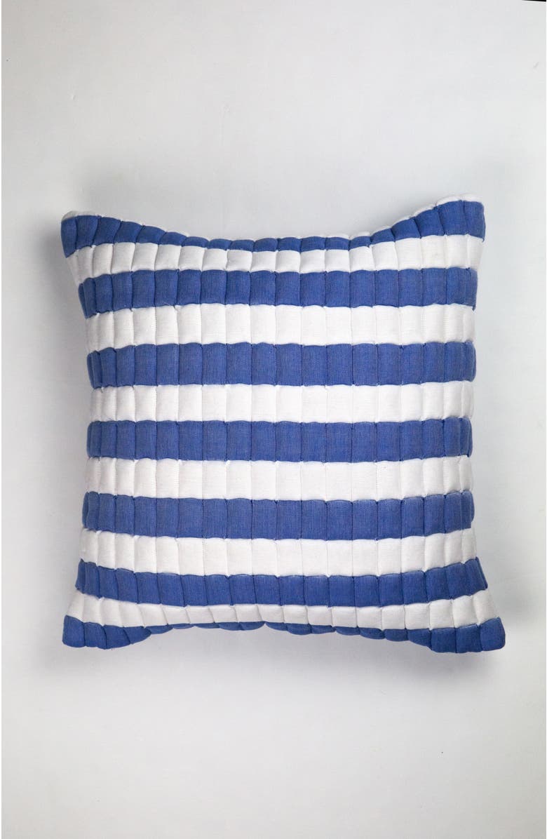 Archive New York Quilted Sujani Striped Throw Pillow, Main, color, Blue
