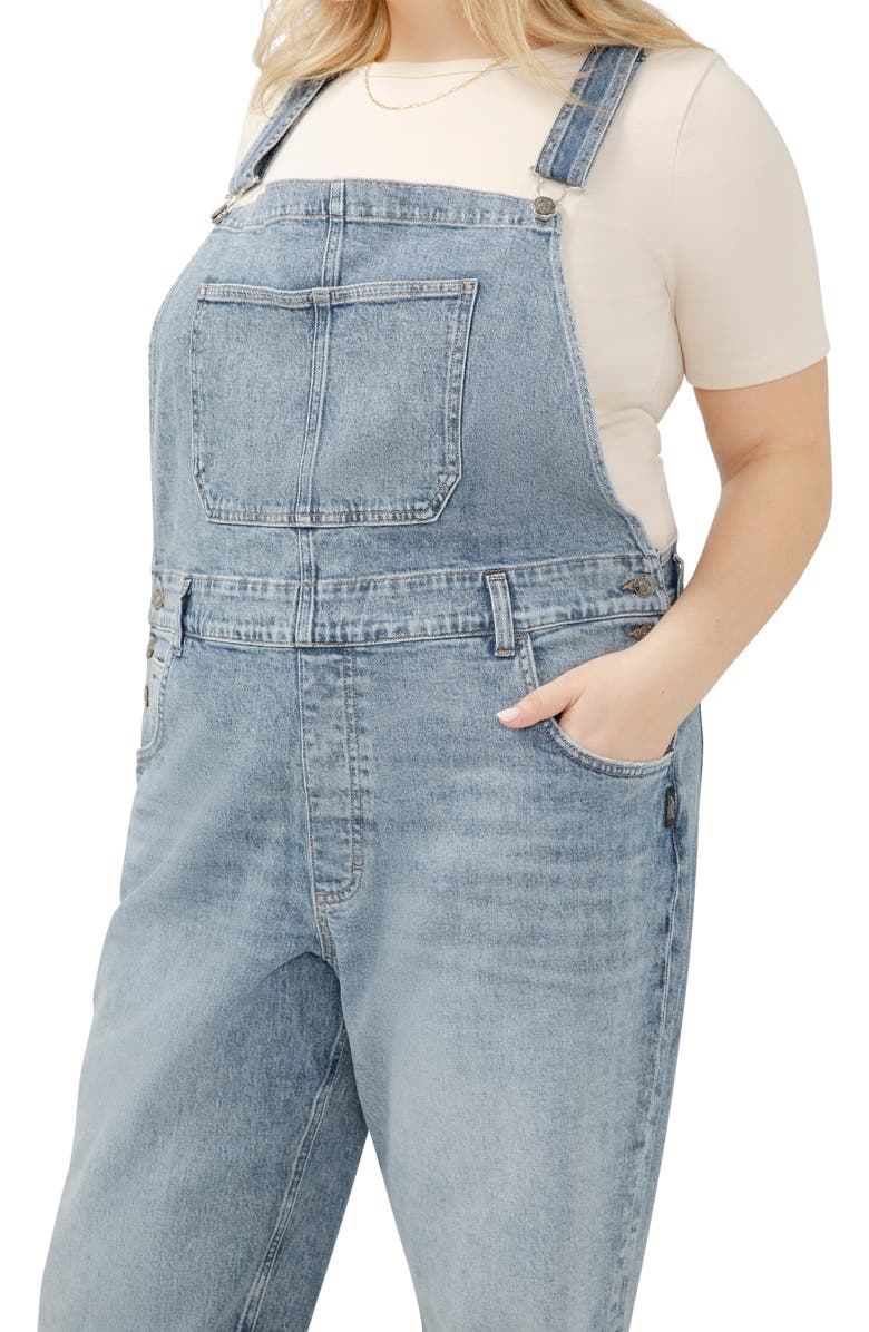 Silver Jeans Co. Straight Leg Denim Overalls, Alternate, color, 