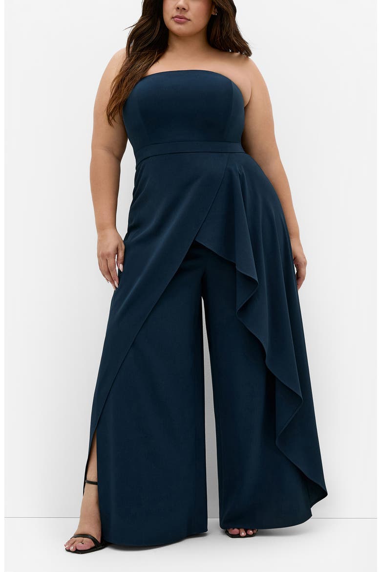 Attract Strapless Jumpsuit, Main, color, NAVY