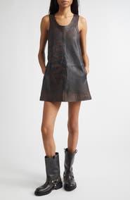 Golden Goose Journey Patsy Appliqué Leather Minidress