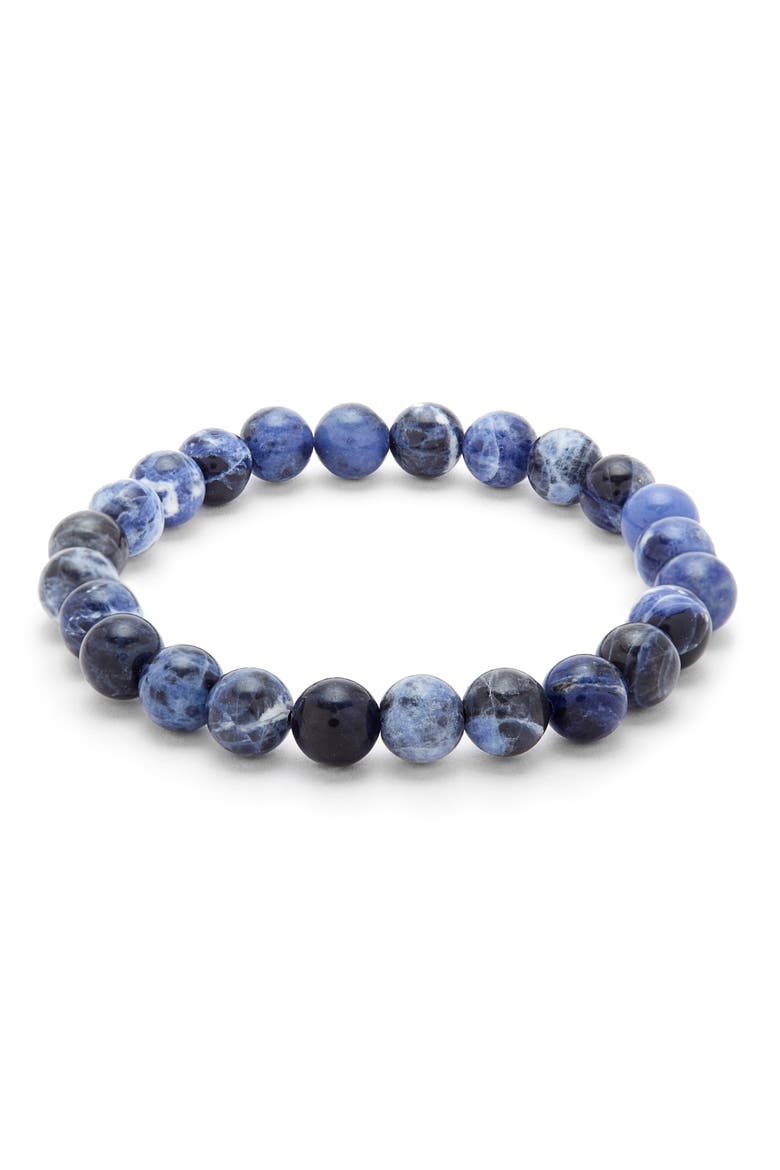 Men's Sodalite Bead Bracelet, Main, color, BLUE