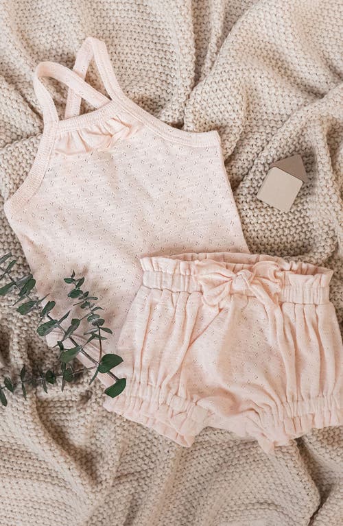L'ovedbaby Organic Cotton Pointelle Bodysuit, Bloomers & Headband Set