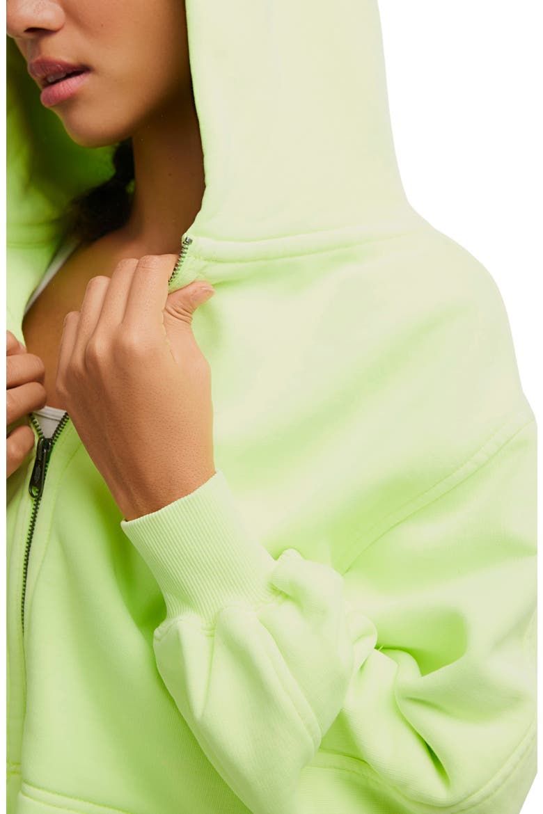 FP Movement A Cut Above Cotton Zip Hoodie, Alternate, color, SOUR CITRUS