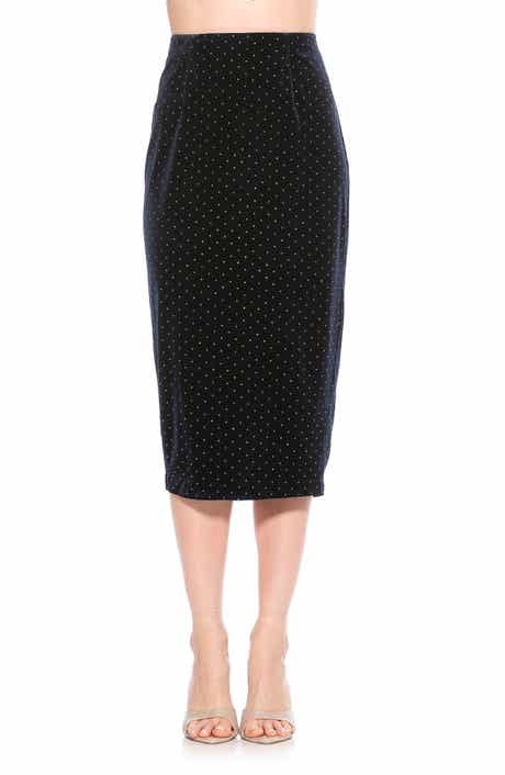 Jayden Studded Velvet Midi Skirt