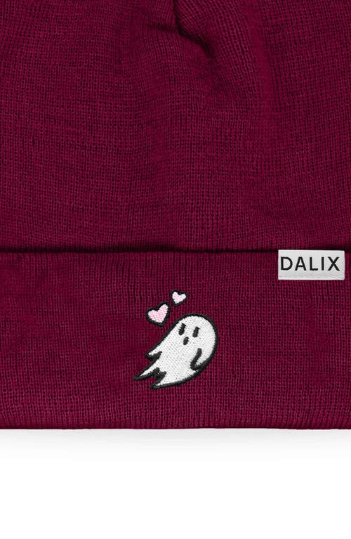 Dalix Heartly Ghost Beanie In Maroon