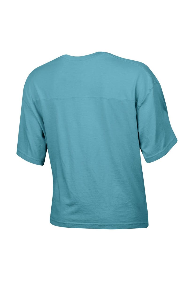 Champion Women's Champion Aqua Georgia Bulldogs Vintage Wash Boxy Cropped T-Shirt, Alternate, color, 